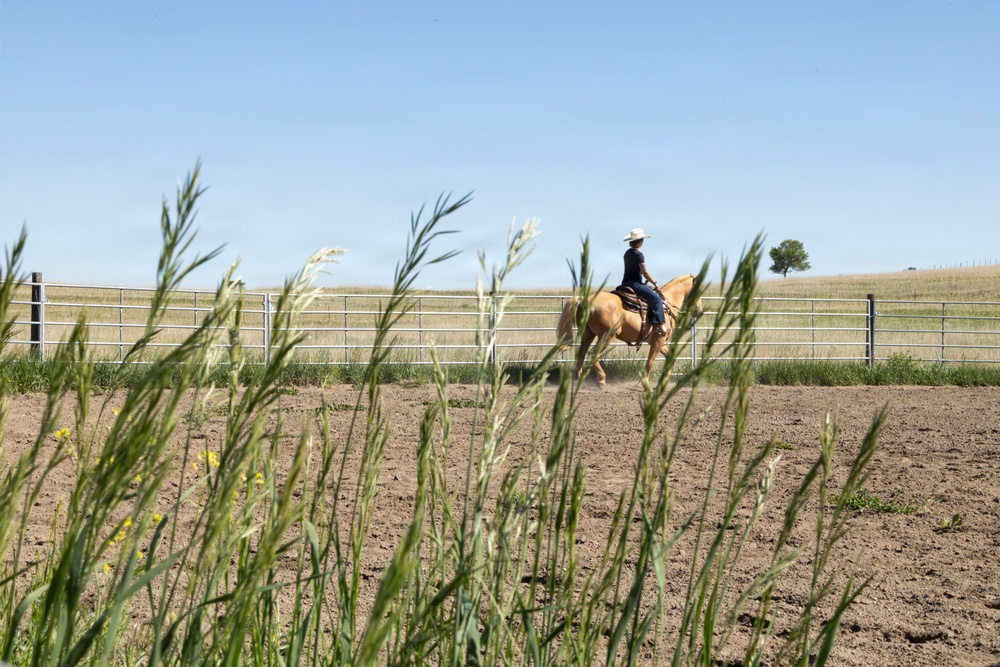 Marine Corps Mounted Color Guard participates in Elizabeth Stampede 2026