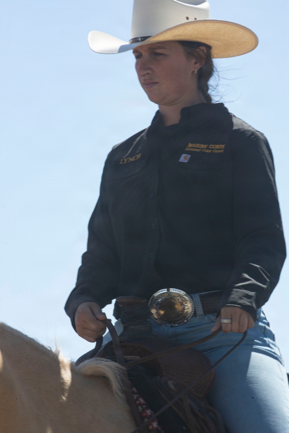 Marine Corps Mounted Color Guard participates in Elizabeth Stampede 2026