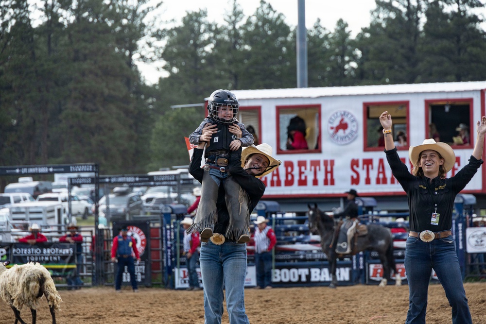 Marine Corps Mounted Color Guard participates in Elizabeth Stampede 2026
