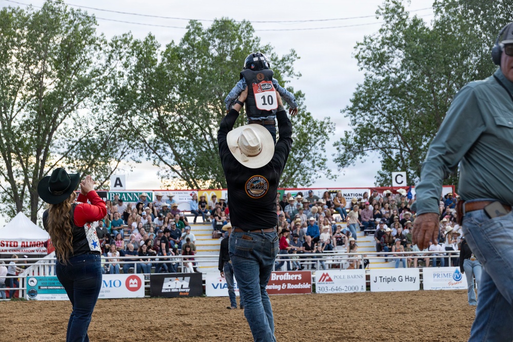 Marine Corps Mounted Color Guard participates in Elizabeth Stampede 2026