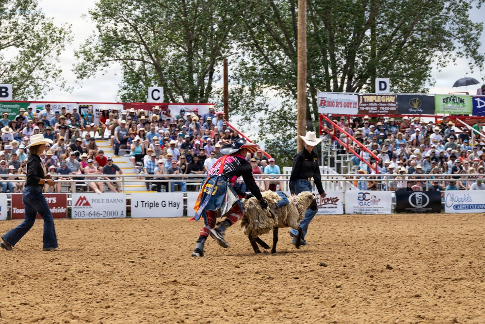 Marine Corps Mounted Color Guard participates in Elizabeth Stampede 2026