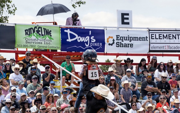 Marine Corps Mounted Color Guard participates in Elizabeth Stampede 2026