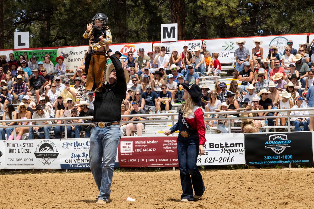Marine Corps Mounted Color Guard participates in Elizabeth Stampede 2026