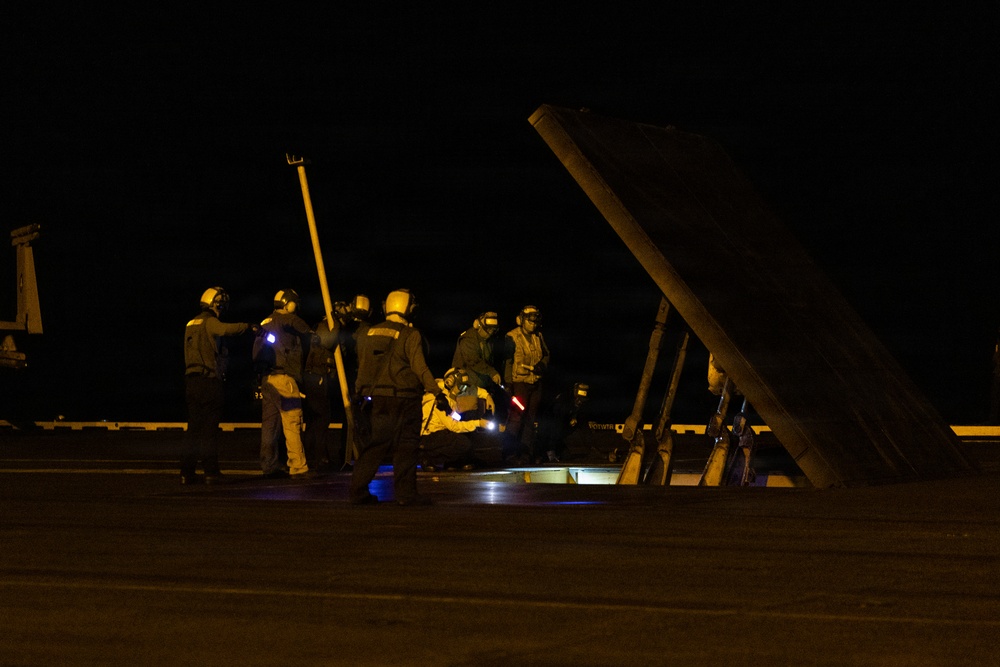 George H.W. Bush Conducts Night Flight Ops