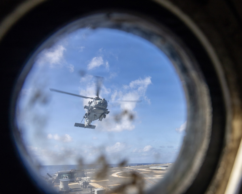 USS Mustin conducts flight operations