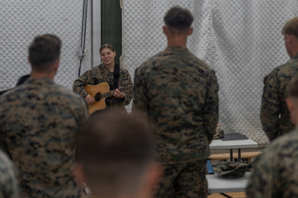 U.S. Marines and Sailors host religious service in the Baltic Region 