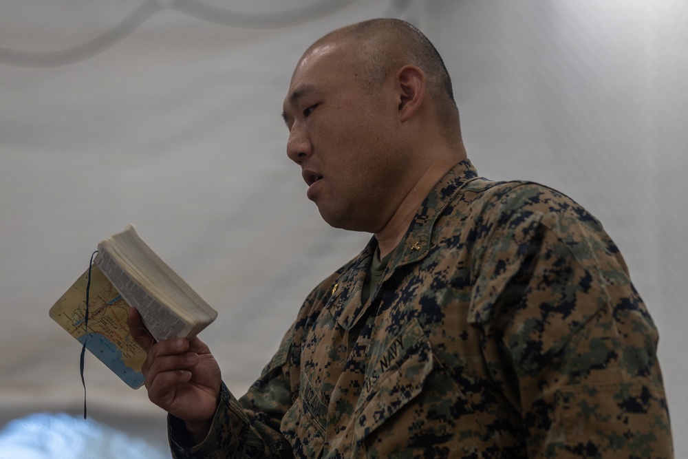 U.S. Marines and Sailors host religious service in the Baltic Region 