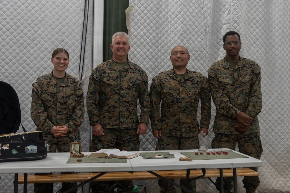 U.S. Marines and Sailors host religious service in the Baltic Region 
