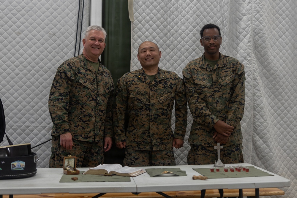 U.S. Marines and Sailors host religious service in the Baltic Region 