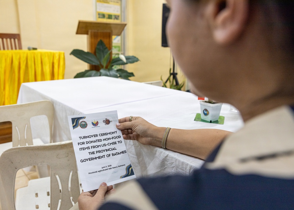 Philippine Officials, U.S. Forces, Host Humanitarian Assistance and Disaster Relief Ceremony in Batanes