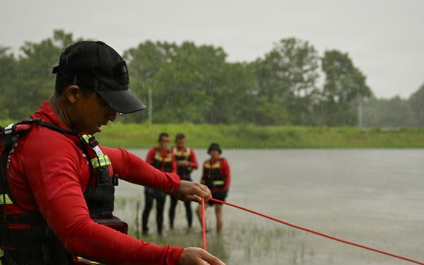 Pararescuemen conduct swift water rescue training during Enduring Partners 2026