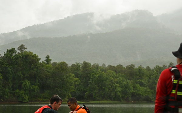 Pararescuemen conduct swift water rescue training during Enduring Partners 2026