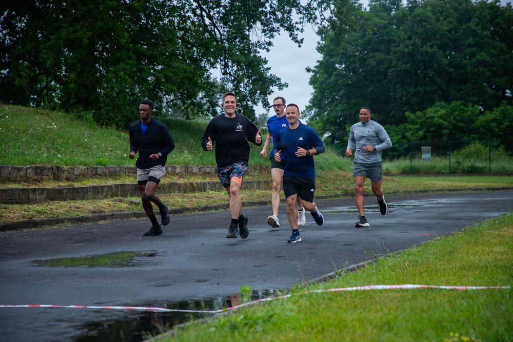 Dogface Soldiers conduct a run for Army’s 251st Birthday