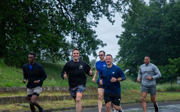 Dogface Soldiers conduct a run for Army’s 251st Birthday