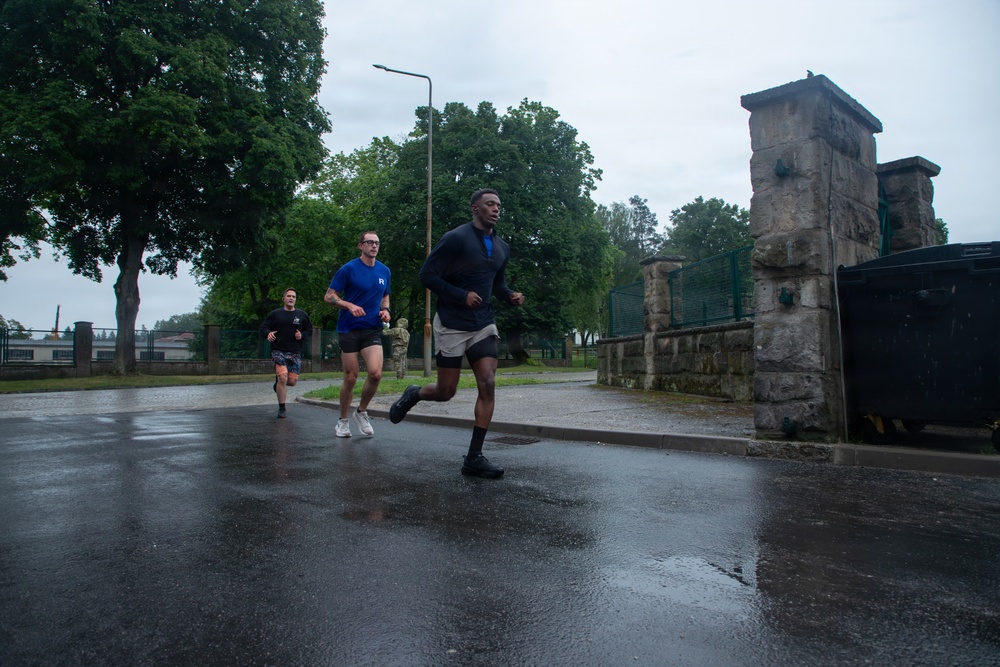 Dogface Soldiers conduct a run for Army’s 251st Birthday