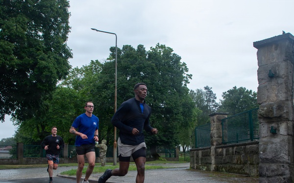 Dogface Soldiers conduct a run for Army’s 251st Birthday