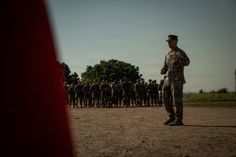 U.S. Marines participate in exercise Sea Breeze 26 opening ceremony in Romania
