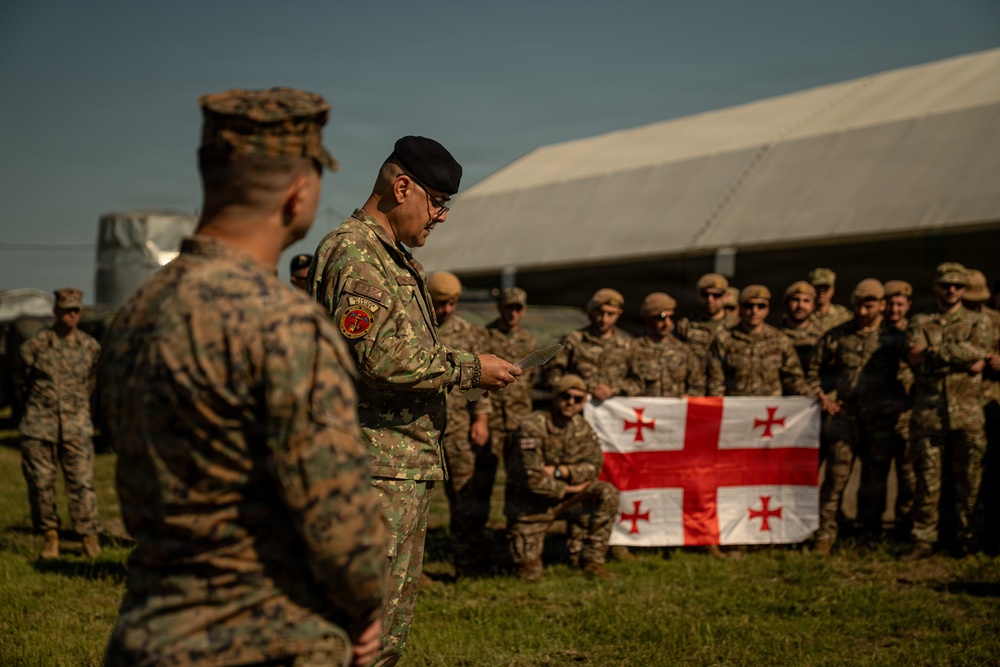 U.S. Marines participate in exercise Sea Breeze 26 opening ceremony in Romania