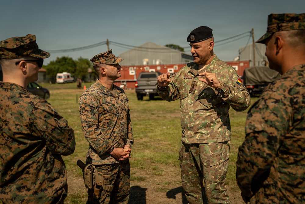 U.S. Marines participate in exercise Sea Breeze 26 opening ceremony in Romania