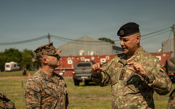 U.S. Marines participate in exercise Sea Breeze 26 opening ceremony in Romania