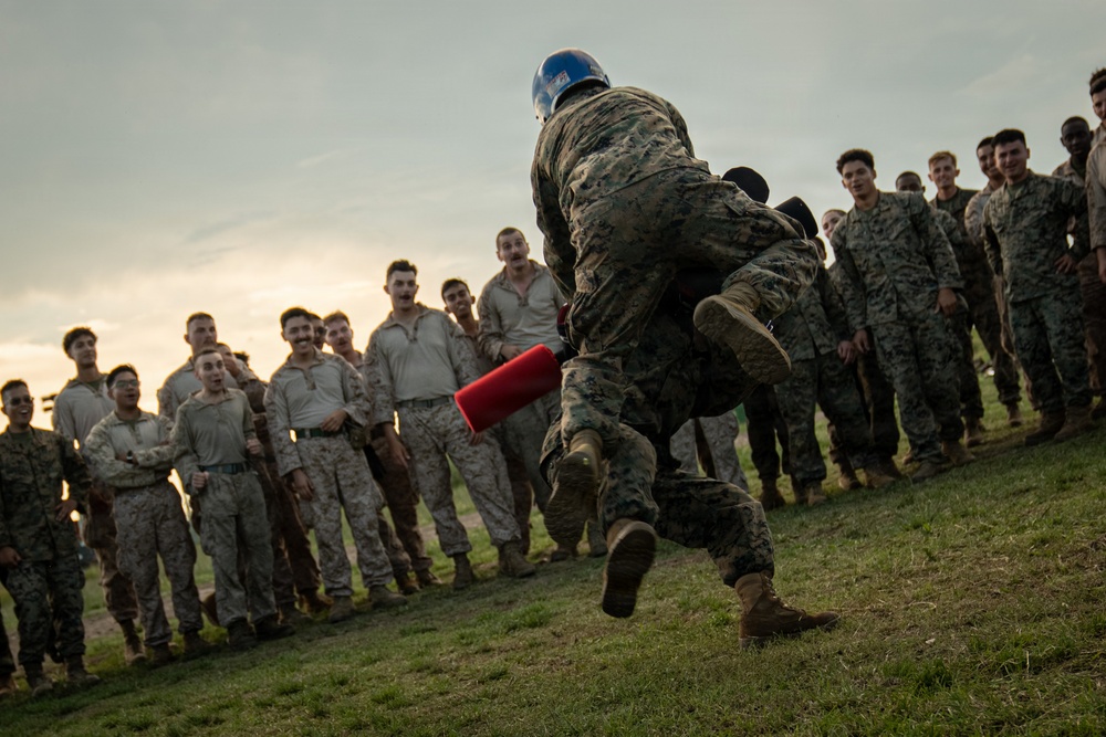 U.S. Marines compete in pugil stick training during Sea Breeze 26 in Romania