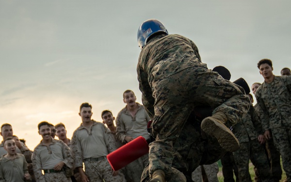 U.S. Marines compete in pugil stick training during Sea Breeze 26 in Romania