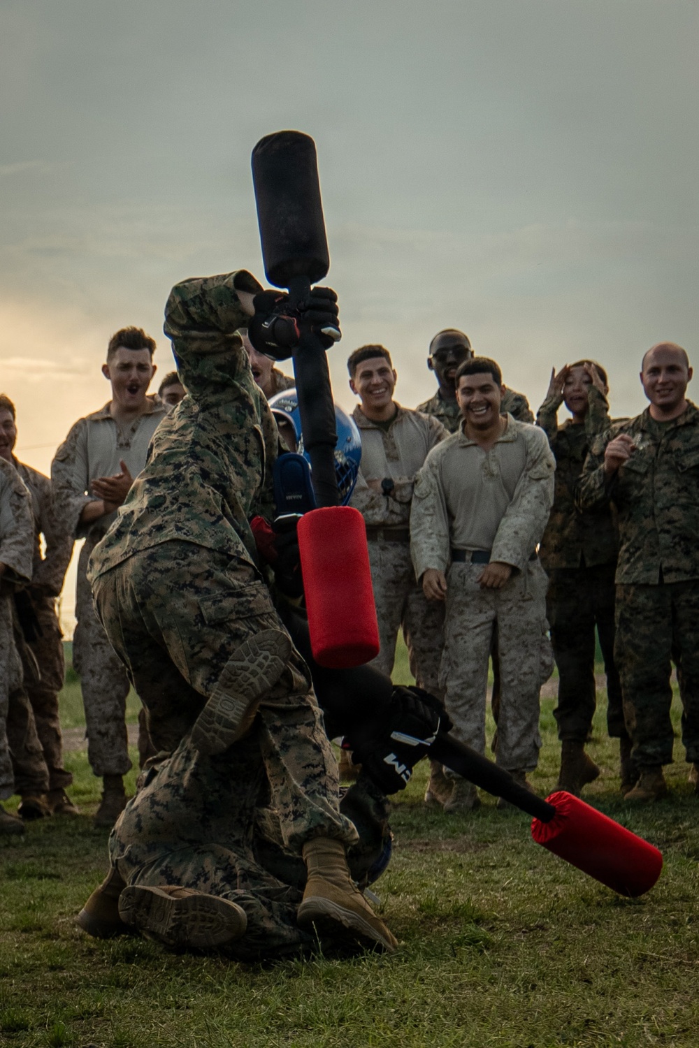U.S. Marines compete in pugil stick training during Sea Breeze 26 in Romania