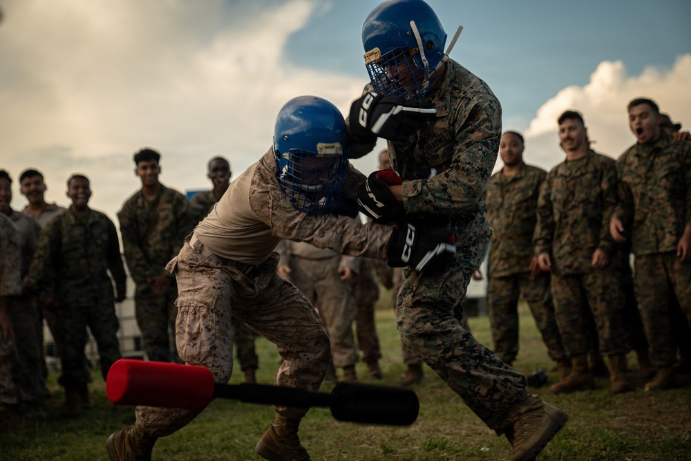 U.S. Marines compete in pugil stick training during Sea Breeze 26 in Romania