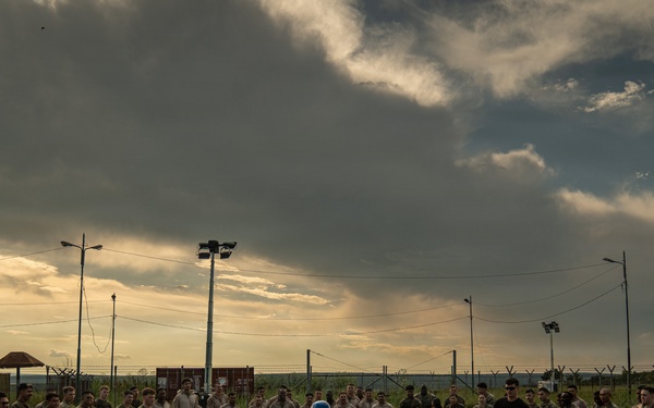 U.S. Marines compete in pugil stick training during Sea Breeze 26 in Romania