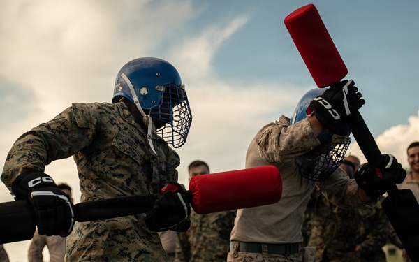 U.S. Marines compete in pugil stick training during Sea Breeze 26 in Romania