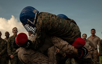 U.S. Marines compete in pugil stick training during Sea Breeze 26 in Romania