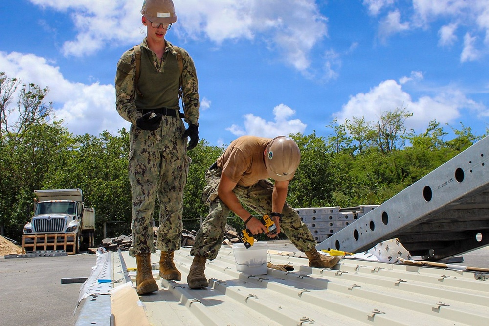 NMCB 1 erects a Pre-Engineered Building