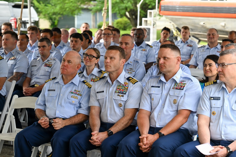 U.S. Coast Guard personnel attend formal ceremony