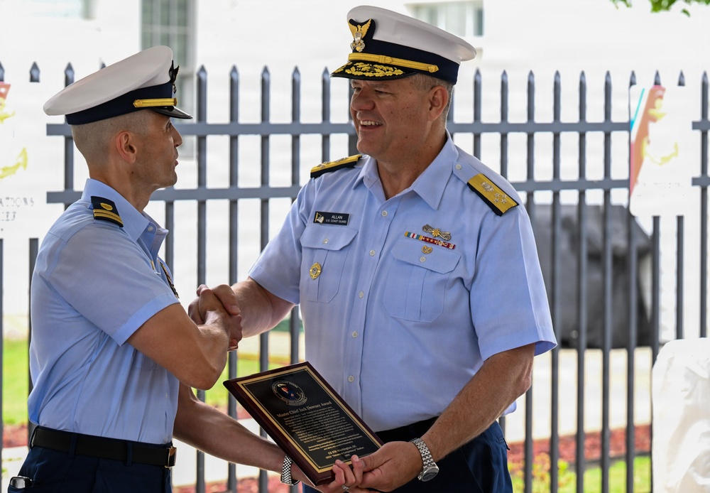 U.S. Coast Guard Vice Commodant Admiral Thomas Allan Presents Master Chief Jack Downey Award