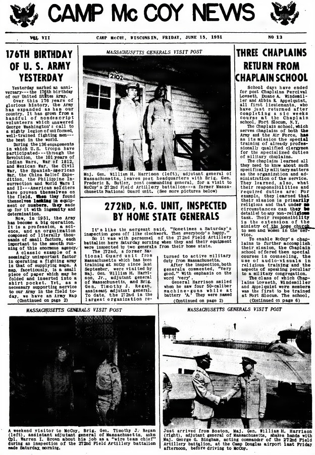 This Month in Fort McCoy History — June