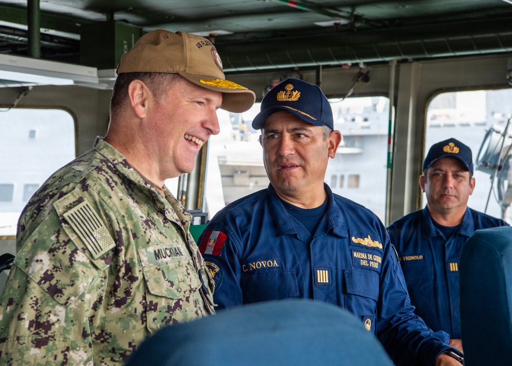 Rear Adm. Muckian Visits Peruvian Navy Oiler
