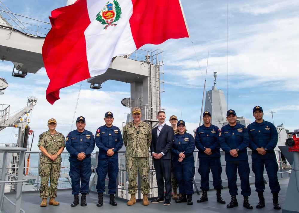 Rear Adm. Muckian Visits Peruvian Navy Oiler
