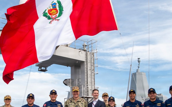 Rear Adm. Muckian Visits Peruvian Navy Oiler