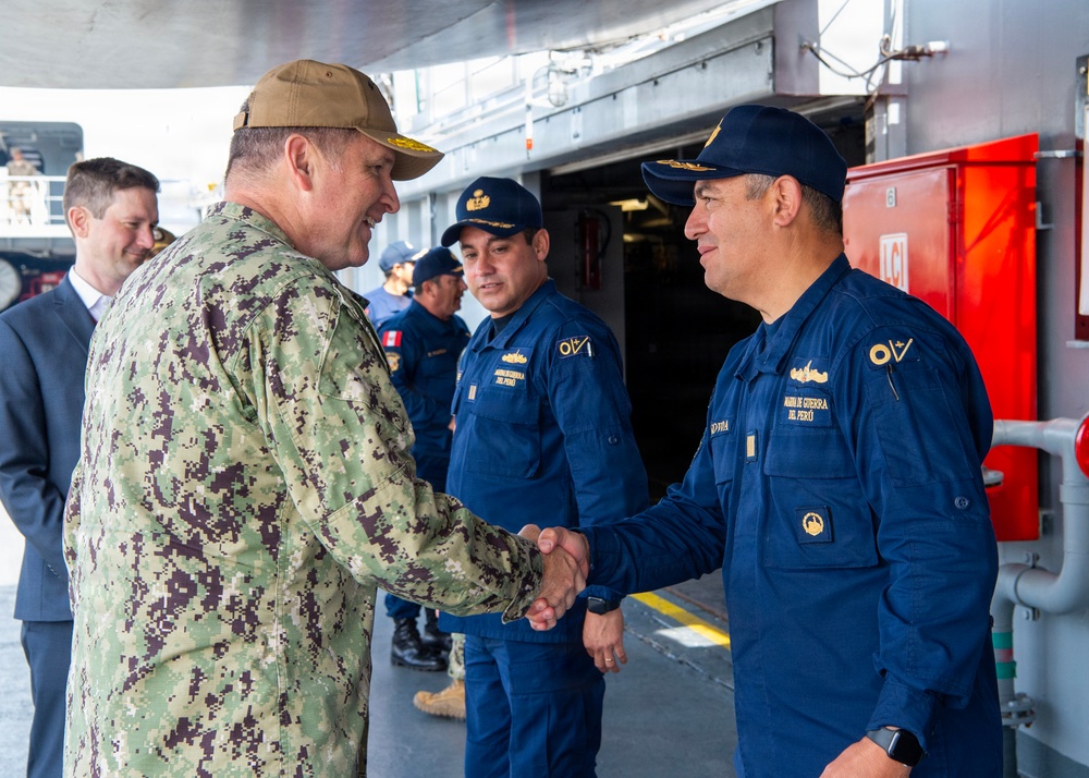 Rear Adm. Muckian Visits Peruvian Navy Oiler