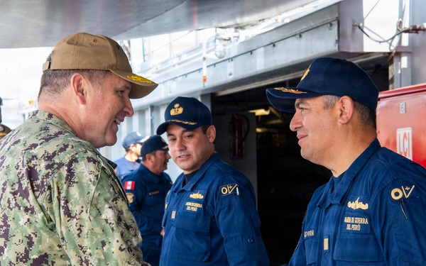 Rear Adm. Muckian Visits Peruvian Navy Oiler