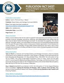Publication Fact sheet: Priming the Warfighter: Learning from250 Years of Navy History