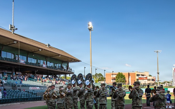 106th Army Band Performs National Anthem at Arkansas Travelers Baseball Game