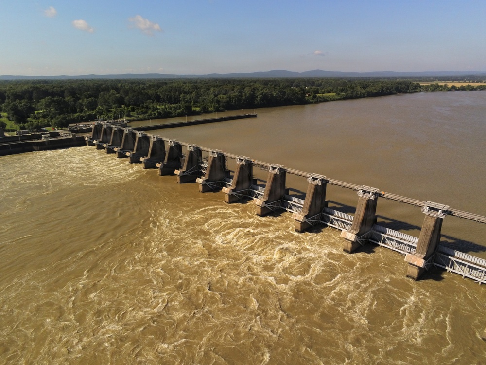 UAS photo of Ormond Lock and Dam