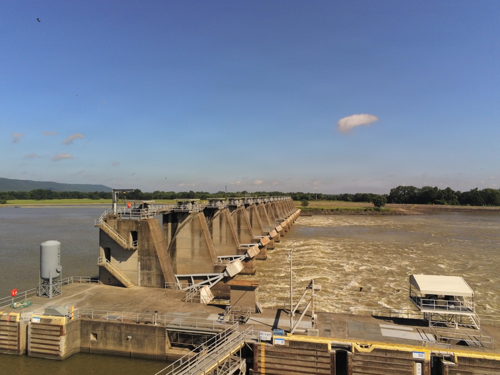 UAS photo of Ormond Lock and Dam