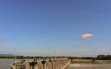 UAS photo of Ormond Lock and Dam