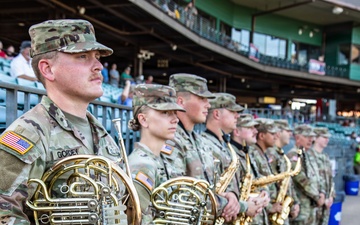 106th Army Band Performs National Anthem at Arkansas Travelers Baseball Game