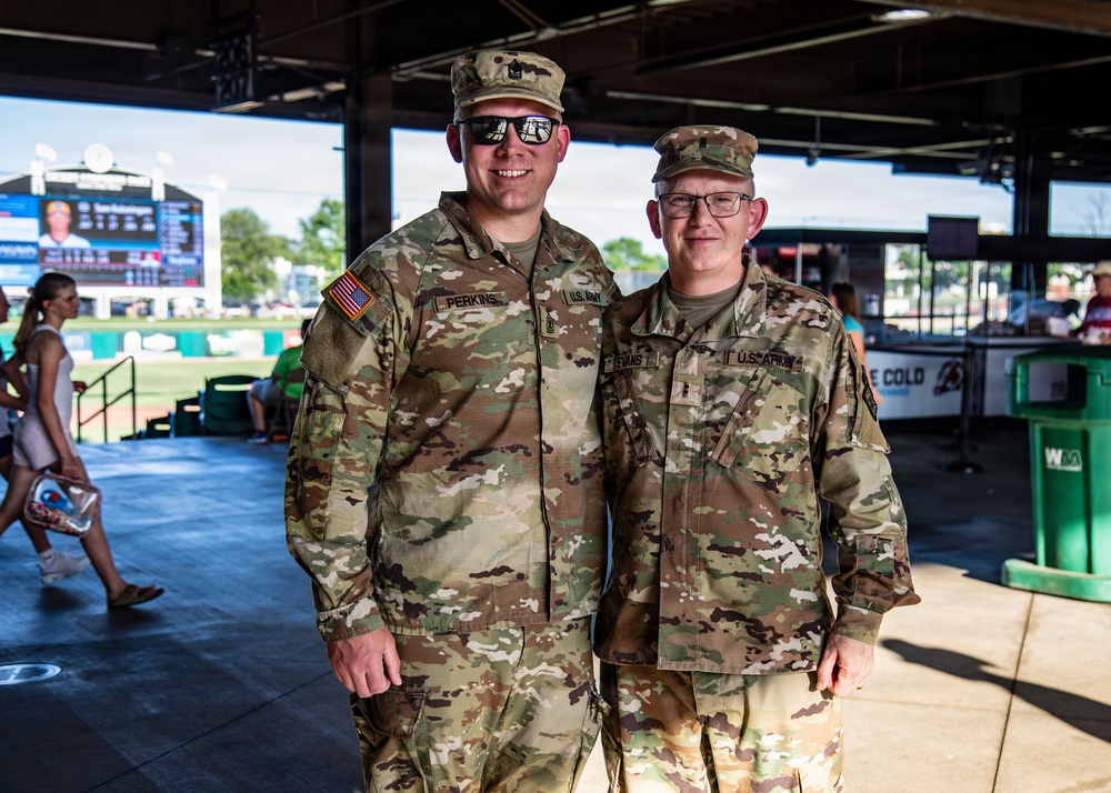 106th Army Band Performs National Anthem at Arkansas Travelers Baseball Game