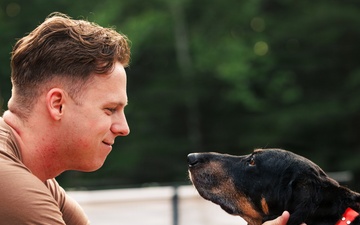 Therapy Dog Bristol visits Marines and Sailors aboard MCB Quantico health clinics