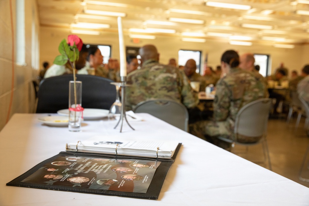 Service members attend the Commander's Prayer Breakfast