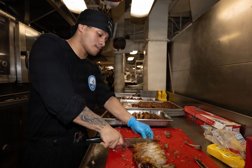 George H.W. Bush Sailors Prepare Food